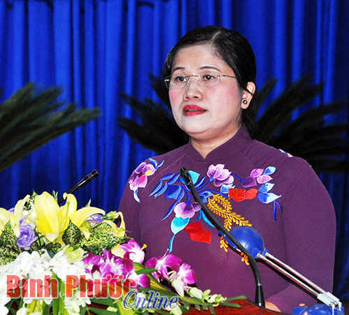 Chủ tịch HĐND tỉnh Trần Tuệ Hiền phát biểu bế mạc kỳ họp thứ nhất