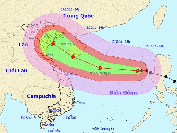 Bão số 7 giật cấp 16, lũ ở Trung Bộ khả năng đạt đỉnh vào tối 16