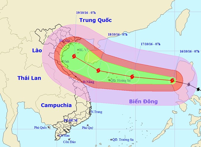 Bão Sarika mạnh cấp 14 vào Biển Đông trở thành cơn bão số 7