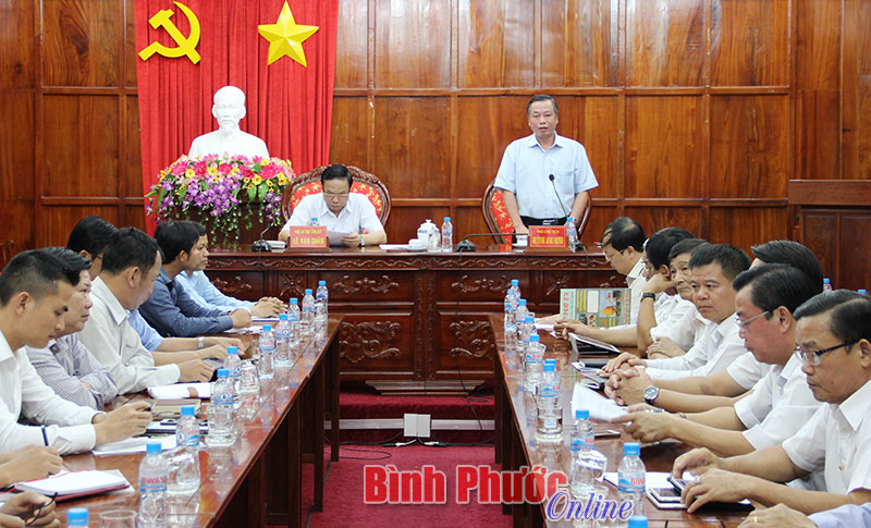 Phó chủ tịch UBND tỉnh Huỳnh Anh Minh phát biểu chỉ đạo tại cuộc họp