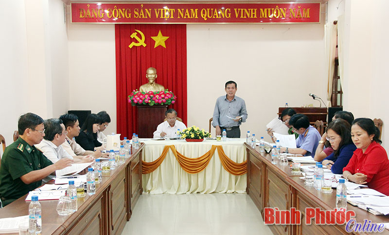 Ph&oacute; chủ tịch HĐND tỉnh Trần Ngọc Trai ph&aacute;t biểu tại buổi l&agrave;m việc với Ban Ph&aacute;p chế