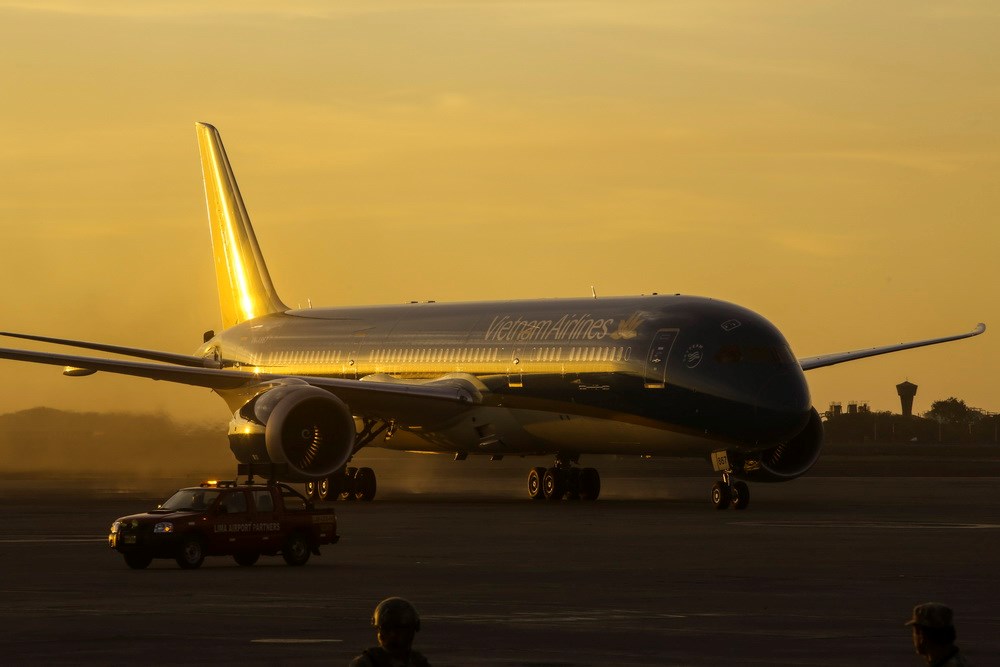 Chủ tịch nước Trần Đại Quang v&agrave; Phu nh&acirc;n tới Peru dự APEC. (Nguồn: Vụ th&ocirc;ng tin b&aacute;o ch&iacute;)