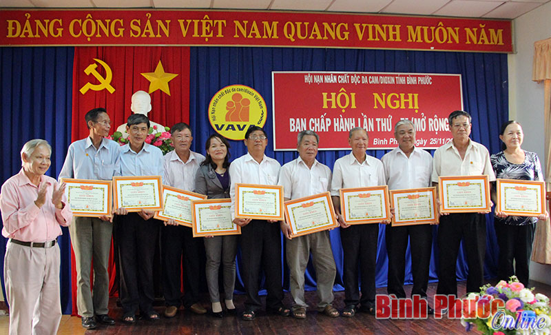 &Ocirc;ng B&ugrave;i Xu&acirc;n Kim, Chủ tịch Hội nạn nh&acirc;n chất độc da cam/dioxin tỉnh tặng giấy khen cho c&aacute;c tập thể, c&aacute; nh&acirc;n ho&agrave;n th&agrave;nh xuất sắc nhiệm vụ c&ocirc;ng t&aacute;c hội năm 2016