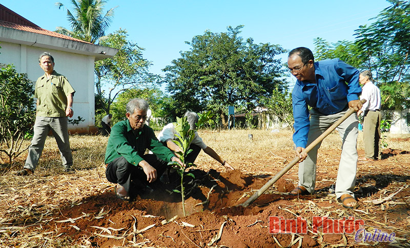 Hội NCT Lộc Ninh trồng cây lưu niệm