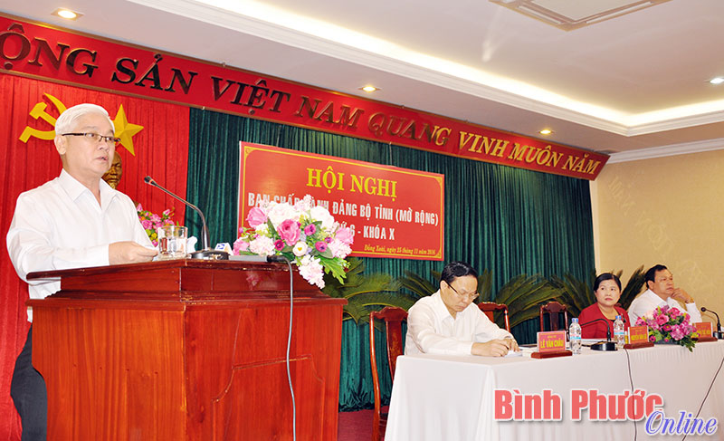 Đồng chí Nguyễn Văn Lợi, Ủy viên Trung ương Đảng, Bí thư Tỉnh ủy phát biểu chỉ đạo hội nghị