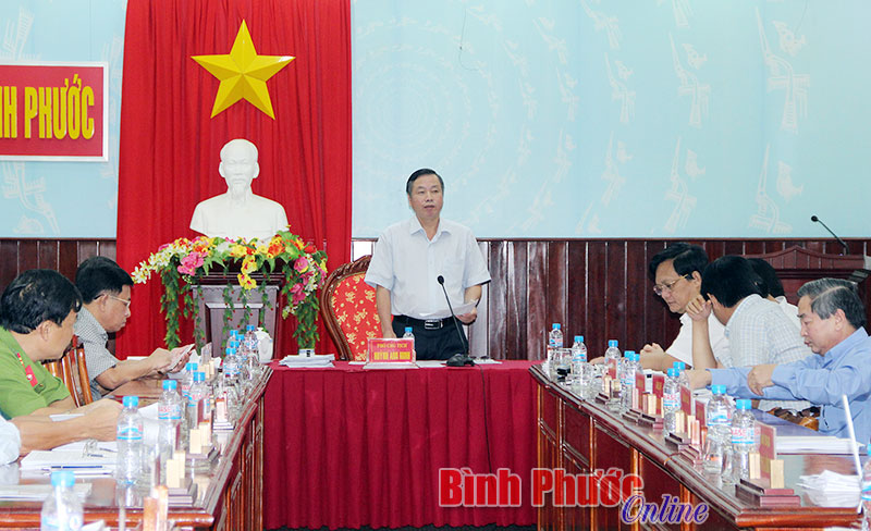 Ph&oacute; chủ tịch UBND tỉnh Huỳnh Anh Minh ph&aacute;t biểu tại cuộc họp