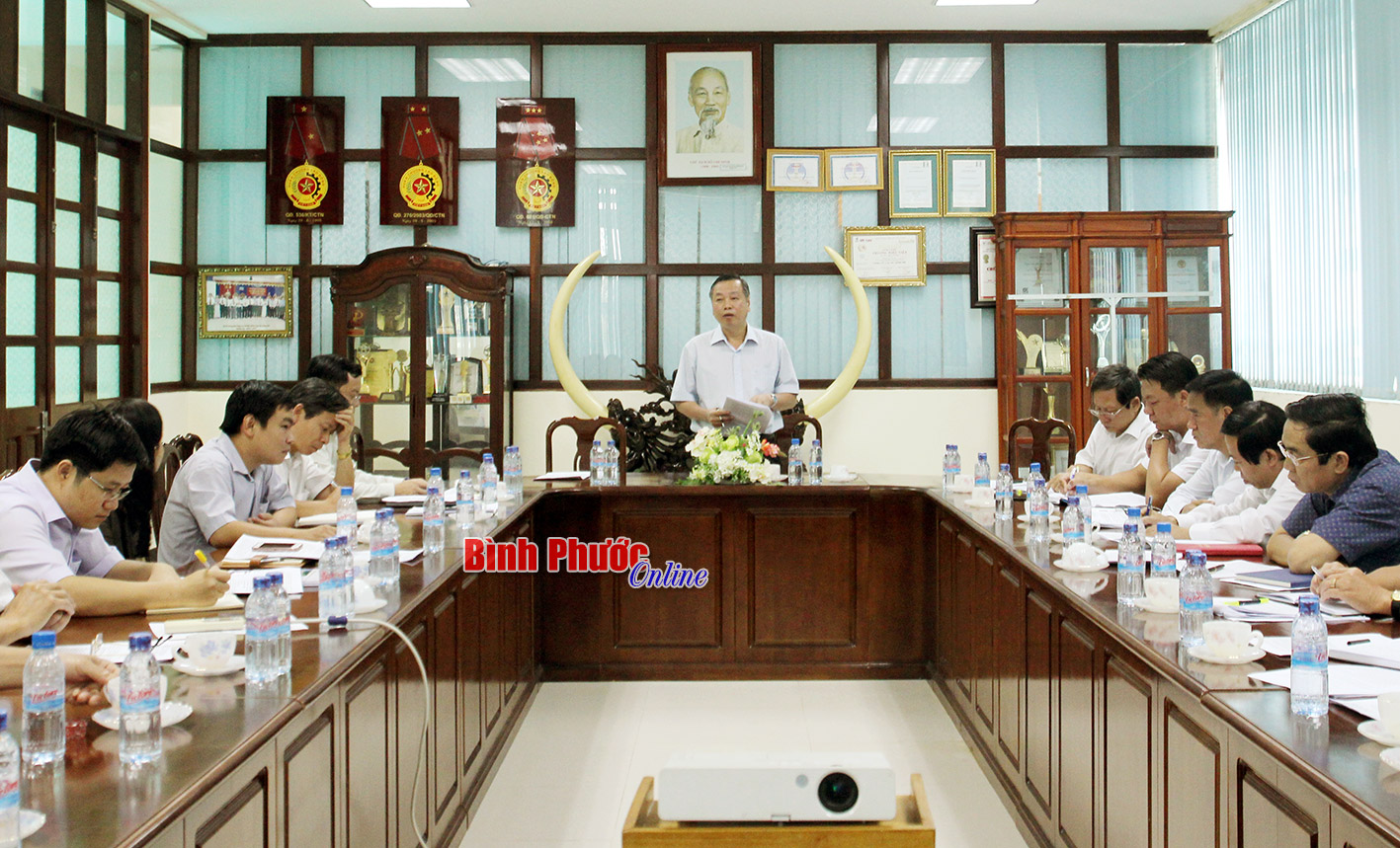 Phó chủ tịch UBND tỉnh Huỳnh Anh Minh chỉ đạo cuộc họp