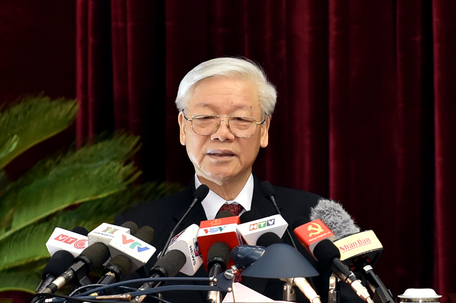 Tổng B&iacute; thư Nguyễn Ph&uacute; Trọng n&ecirc;u r&otilde; nhiệm vụ của Hội nghị Trung ương 5 l&agrave; ban h&agrave;nh một nghị quyết mới của Trung ương để l&atilde;nh đạo, chỉ đạo việc tiếp tục ho&agrave;n thiện thể chế kinh tế thị trường định hướng x&atilde; hội chủ nghĩa.