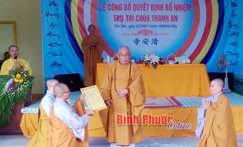 Bổ nhiệm trụ trì chùa Thanh An