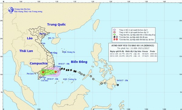 Hoàn lưu áp thấp nhiệt đới gây mưa to cho các tỉnh Nam Trung Bộ