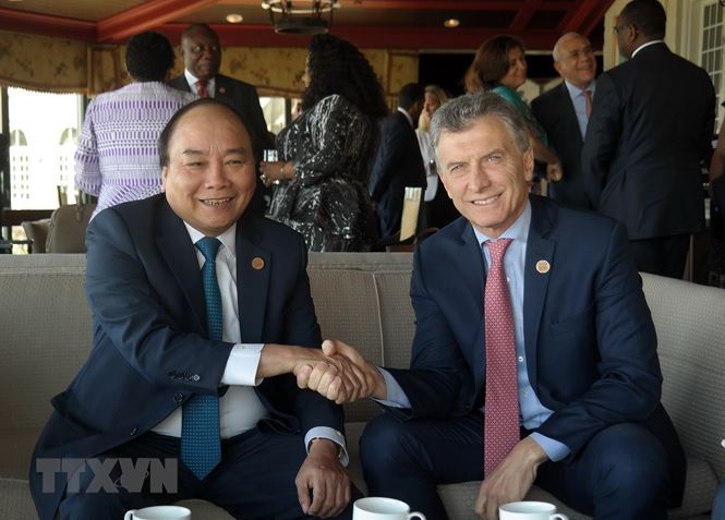 Hình ảnh Thủ tướng Nguyễn Xuân Phúc gặp gỡ các lãnh đạo thế giới - ảnh 6