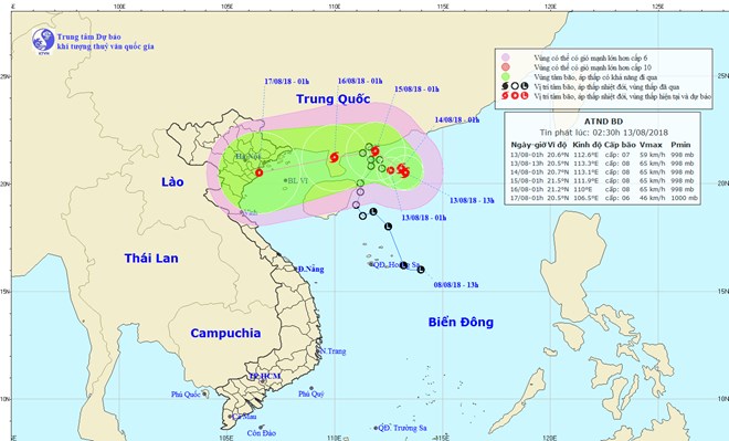 Áp thấp nhiệt đới khả năng mạnh lên thành bão, Bắc Bộ có mưa từ 14