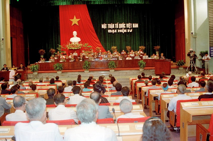 Đại hội lần thứ IV Mặt trận Tổ quốc Việt Nam, từ 17 - 19/8/1994, tại Hà Nội. (Ảnh: Minh Điền/TTXVN)