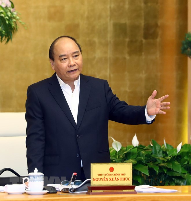 Thủ tướng Nguyễn Xu&acirc;n Ph&uacute;c ph&aacute;t biểu tại phi&ecirc;n họp. (Ảnh: Thống Nhất/TTXVN)