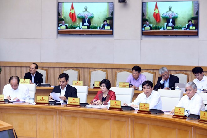 Th&agrave;nh vi&ecirc;n Ch&iacute;nh phủ v&agrave; c&aacute;c đại biểu tham dự phi&ecirc;n họp. (Ảnh: Thống Nhất/TTXVN)