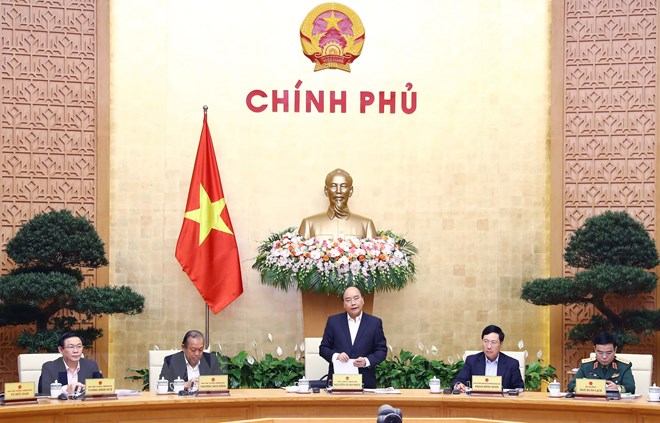 Thủ tướng Nguyễn Xu&acirc;n Ph&uacute;c ph&aacute;t biểu tại phi&ecirc;n họp. (Ảnh: Thống Nhất/TTXVN)