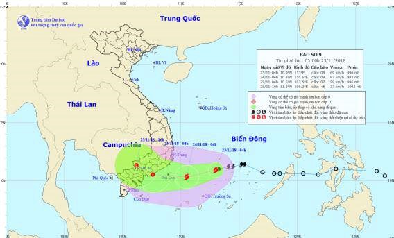 Cơn bão số 9 có khả năng mạnh thêm, gió giật lên đến cấp 12