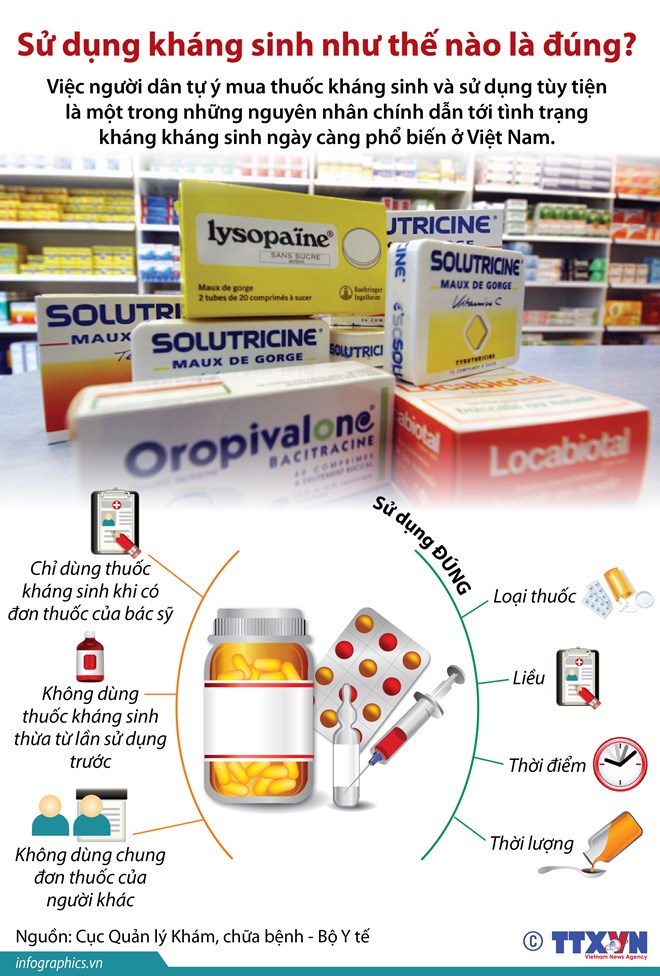 [Infographics] Sử dụng kháng sinh như thế nào là đúng cách?