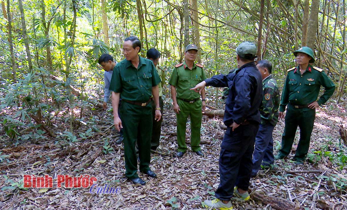 Đoàn kiểm tra thực tế công tác phòng cháy, chữa cháy rừng tại các tiểu khu thuộc Ban quản lý vườn quốc gia Bù Gia Mập và Ban quản lý rừng phòng hộ Đắk Mai. 