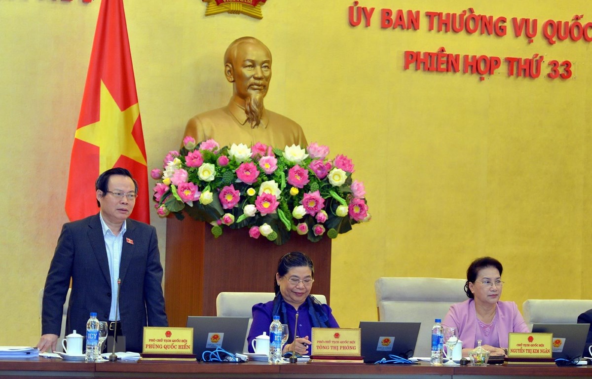 Ph&oacute; Chủ tịch Quốc hội Ph&ugrave;ng Quốc Hiển ph&aacute;t biểu. (Ảnh: Trọng Đức/TTXVN)