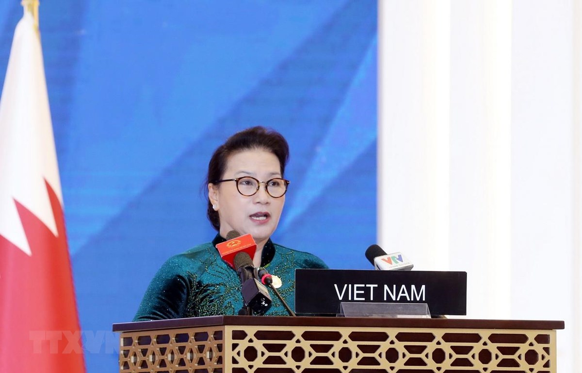 Chủ tịch Quốc hội Nguyễn Thị Kim Ng&acirc;n ph&aacute;t biểu tại phi&ecirc;n thảo luận chung của IPU &ndash; 140. (Ảnh: Trọng Đức/TTXVN)