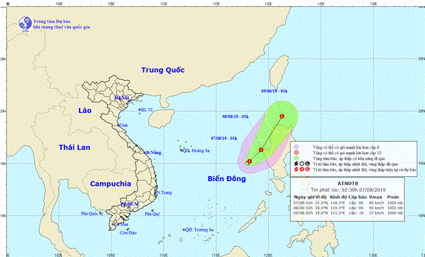 Ap thap nhiet doi tren Bien Dong, di chuyen theo huong Dong Bac hinh anh 1