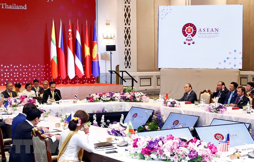  Thủ tướng Nguyễn Xuân Phúc dự Phiên họp toàn thể Hội nghị Cấp cao ASEAN lần thứ 34 ở Bangkok (Thái Lan), chiều 22/6/2019. (Ảnh: Thống Nhất/TTXVN)
