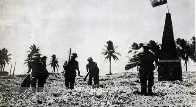  Lực lượng Đặc công hải quân Đoàn 126 giải phóng đảo Trường Sa, ngày 29/4/1975. (Ảnh: Tư liệu/TTXVN)