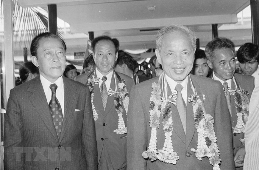  Phó Thủ tướng, Bộ trưởng Ngoại giao Nguyễn Duy Trinh thăm chính thức Vương quốc Thái Lan, tháng 1/1978. (Ảnh: Tư liệu TTXVN)