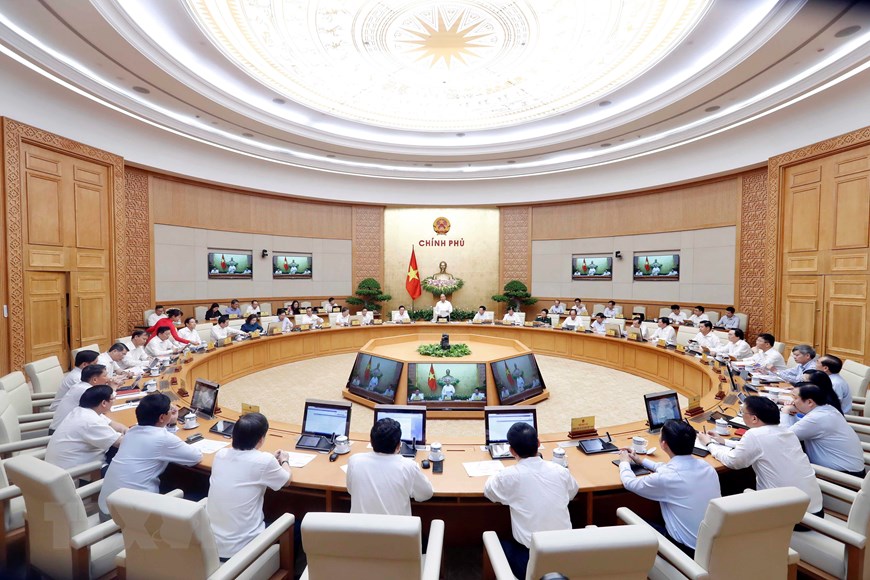  To&agrave;n cảnh phi&ecirc;n họp Ch&iacute;nh phủ thường kỳ th&aacute;ng 9. (Ảnh: Thống Nhất/TTXVN)