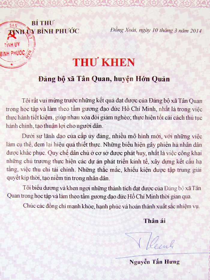 Hiệu quả từ việc học v&agrave; l&agrave;m theo B&aacute;c ở x&atilde; T&acirc;n Quan