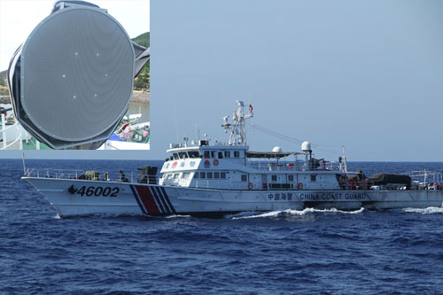 Tàu Trung Quốc dùng loa chống bạo động có thể gây thủng màng nhĩ