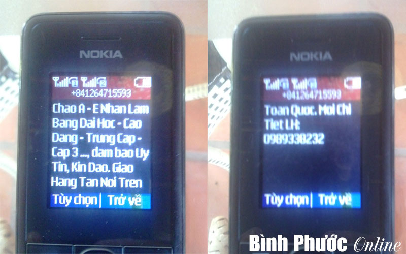 C&ocirc;ng khai bán bằng giả qua tin nhắn