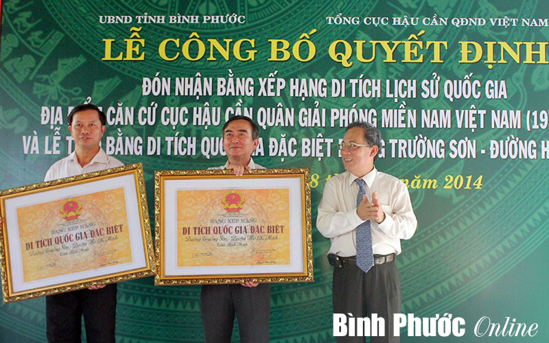 L&ocirc;̣c Ninh đ&oacute;n nhận bằng di t&iacute;ch quốc gia và di tích qu&ocirc;́c gia đặc bi&ecirc;̣t