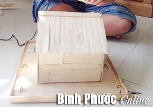 Vũ Duy Khang với mô hình lưới chống tốc mái nhà