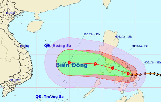 B&atilde;o tiến gần biển Đ&ocirc;ng, giảm 1 cấp