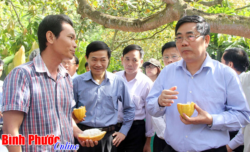 Bộ trưởng Cao Đức Ph&aacute;t l&agrave;m việc tại B&igrave;nh Phước