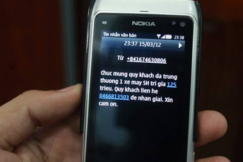 Lừa đảo tr&uacute;ng thưởng qua điện thoại