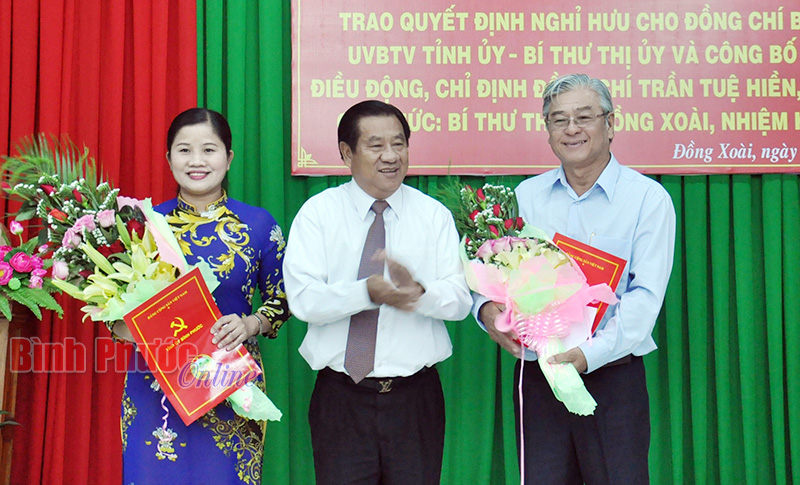 Đồng ch&iacute; Trần Tuệ Hiền giữ chức B&iacute; thư Thị ủy Đồng Xo&agrave;i