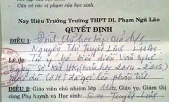 Bỏ diễn văn nghệ, nữ sinh bị đình chỉ học