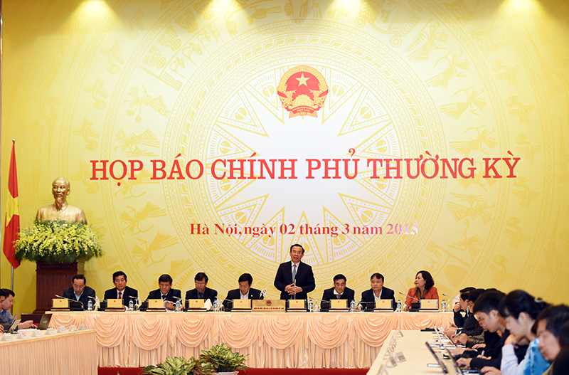 Họp b&aacute;o thường kỳ Ch&iacute;nh phủ th&aacute;ng 2-2015