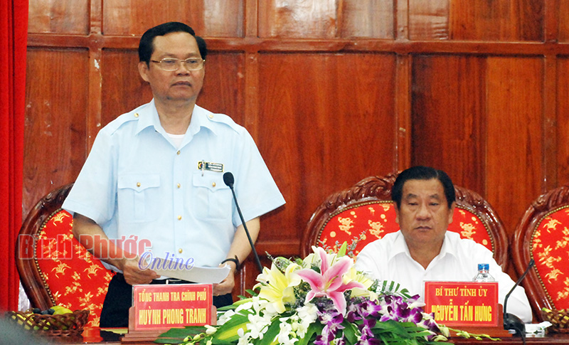 Tổng thanh tra Ch&iacute;nh phủ l&agrave;m việc tại B&igrave;nh Phước