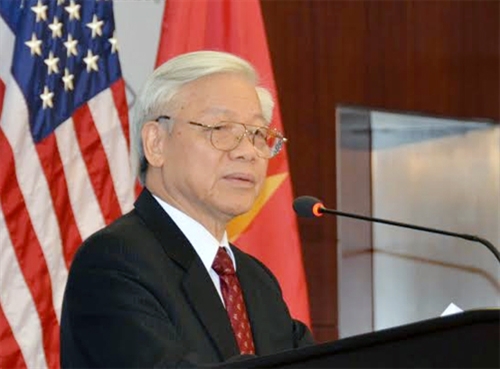 Tổng B&iacute; thư Nguyễn Ph&uacute; Trọng ph&aacute;t biểu tại Trung t&acirc;m Nghi&ecirc;n cứu Chiến lược v&agrave; Quốc tế (CSIS)