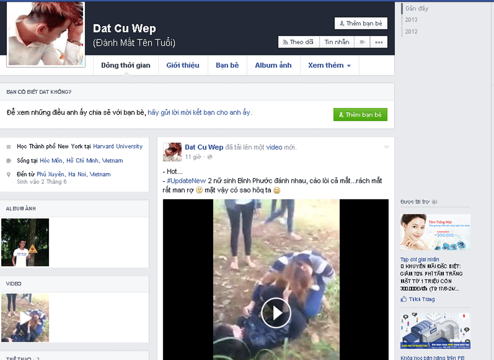 Đáng lên án hành động cổ xúy “2 nữ sinh Bình Phước đánh nhau”