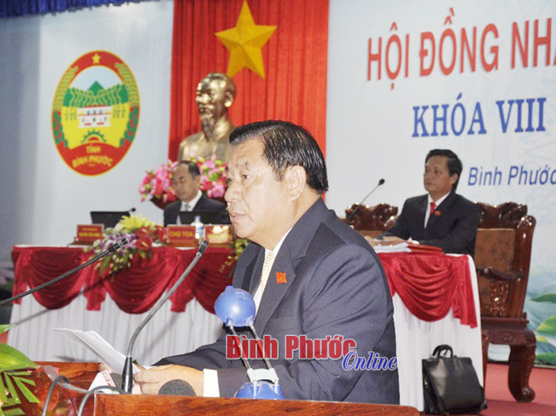 Ph&aacute;t biểu khai mạc kỳ họp thứ 13 của Chủ tịch HĐND tỉnh Nguyễn Tấn Hưng