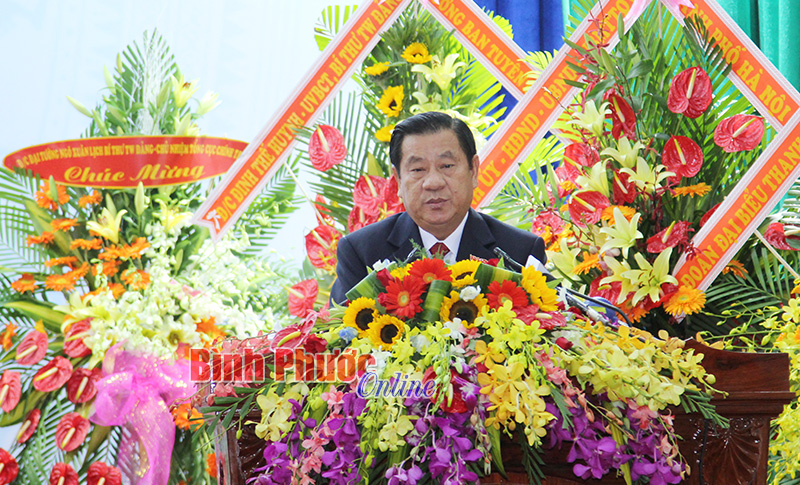 Diễn văn khai mạc Đại hội X - Đảng bộ tỉnh B&igrave;nh Phước nhiệm kỳ 2015-2020 của đồng ch&iacute; B&iacute; thư Tỉnh ủy Nguyễn Tấn Hưng