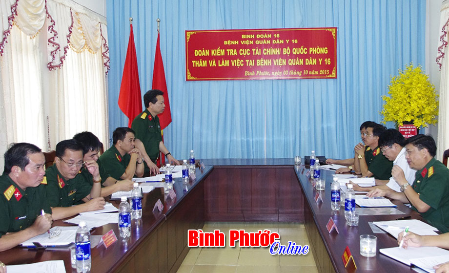 Đo&agrave;n kiểm tra Cục T&agrave;i ch&iacute;nh Bộ Quốc ph&ograve;ng l&agrave;m việc tại Bệnh viện qu&acirc;n d&acirc;n y 16