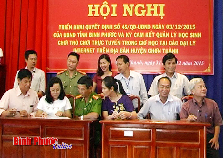 Chơn Thành ký cam kết quản lý học sinh chơi các trò điện tử trực tuyến