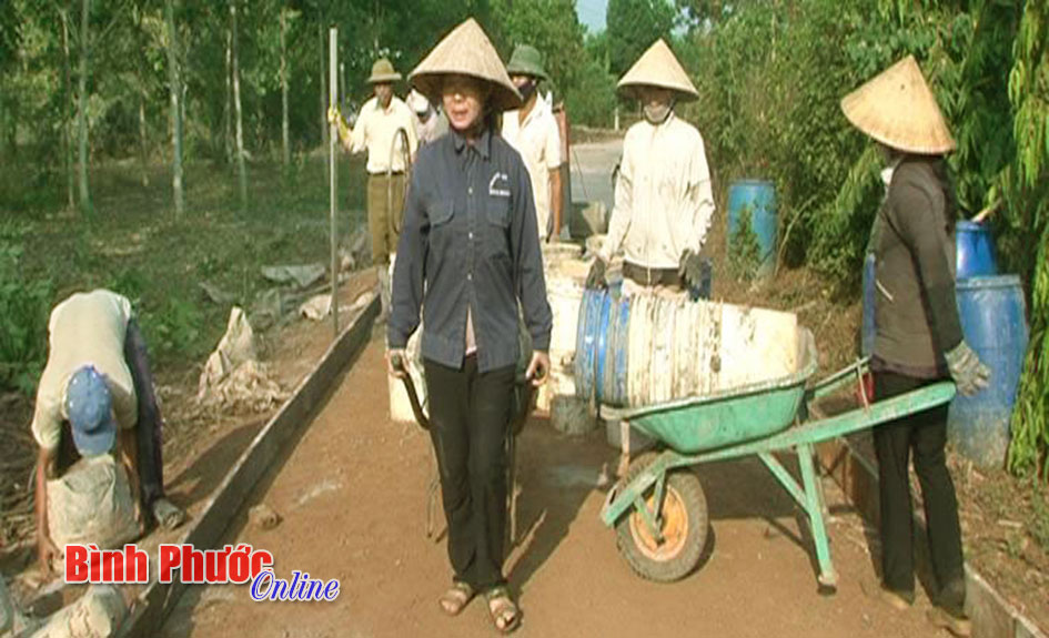 Phụ nữ xã Tân Thành làm đường nông thôn mới