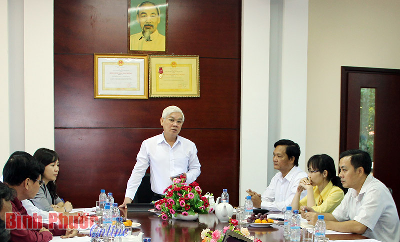 B&iacute; thư Tỉnh ủy Nguyễn Văn Lợi l&agrave;m việc với Đảng ủy, Ban gi&aacute;m đốc Sở Kế hoạch - Đầu tư